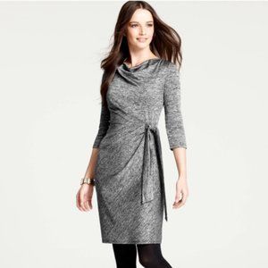 Ann Taylor XSP Marled Tweed print side tie dress
